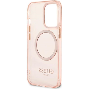 Wholesale Guess GUHMP13LHTCMP Apple iPhone 13 Pro pink hard case Gold Outline Translucent MagSafe - GUE2226 - {ean13} - Hurt