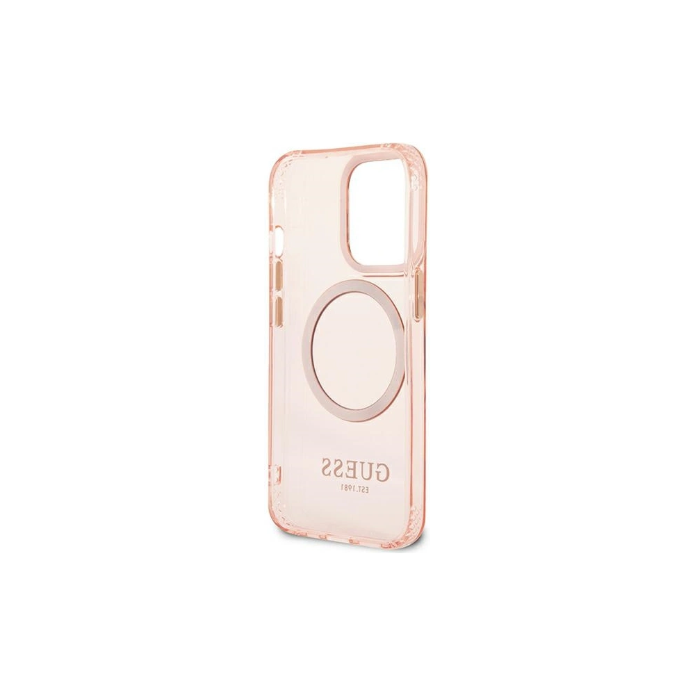 Hurtownia GSM - Etui Guess GUHMP13LHTCMP Apple iPhone 13 Pro rózsaszín/pink kemény tok Arany keret Átlátszó MagSafe - GUE2226 - {ean13} - Hurt