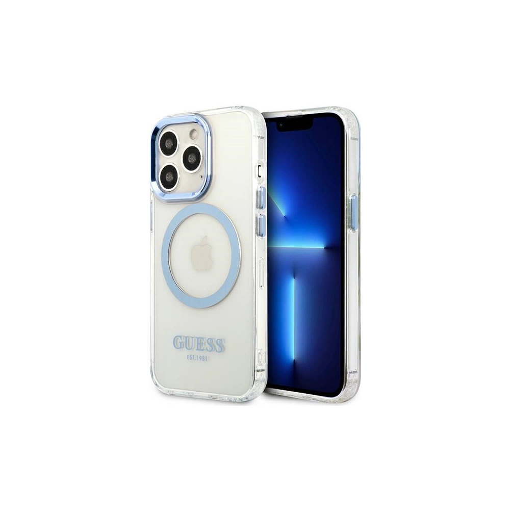 Hurtownia GSM - Etui Guess GUHMP13LHTRMB Apple iPhone 13 Pro albastru/blue hard case Metal Outline Magsafe - GUE2227 - {ean13} - Hurt