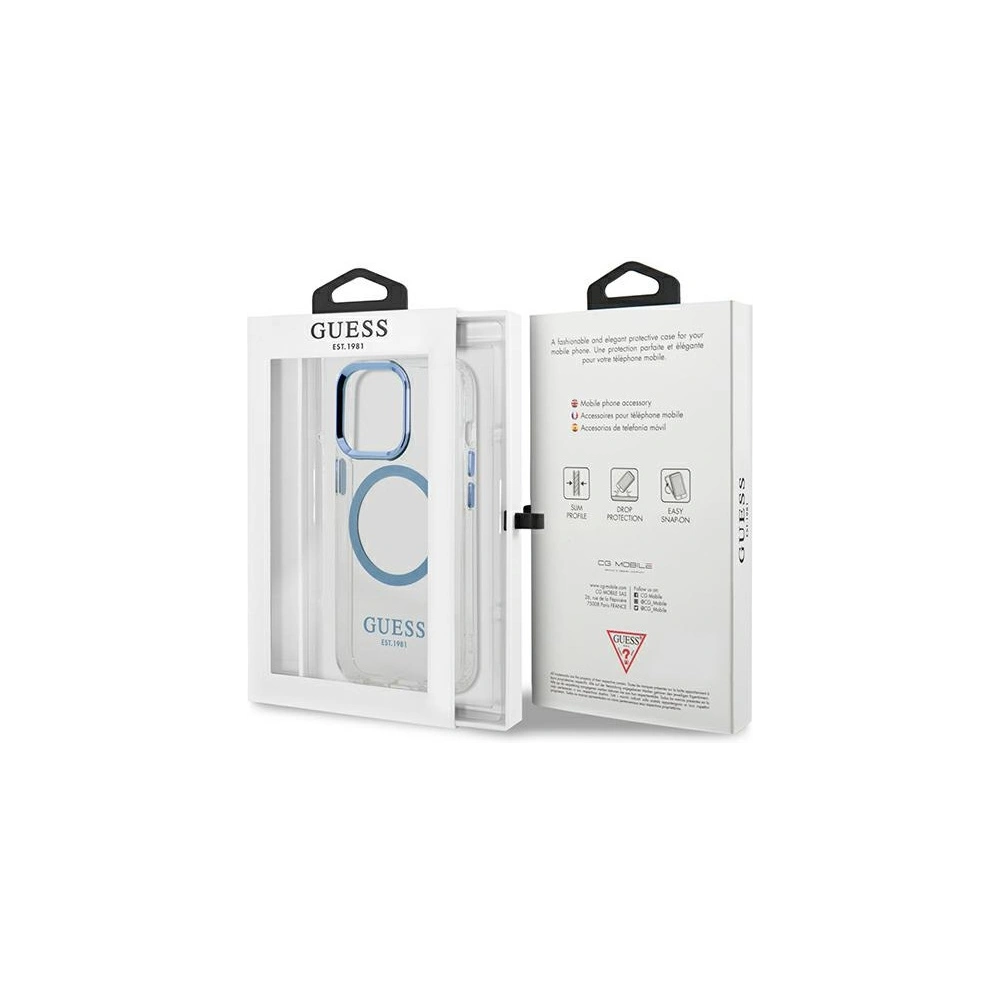 Hurtownia GSM - Etui Guess GUHMP13LHTRMB Apple iPhone 13 Pro albastru/blue hard case Metal Outline Magsafe - GUE2227 - {ean13} - Hurt