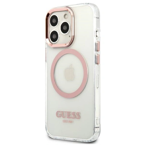 Etui Guess GUHMP13LHTRMP Apple iPhone 13 Pro różowy/pink hard case Metal Outline Magsafe
