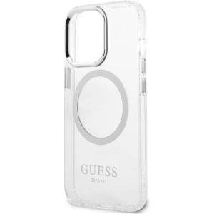 Wholesale Guess GUHMP13LHTRMS Apple iPhone 13 Pro silver hard case Metal Outline Magsafe - GUE2229 - {ean13} - Hurt