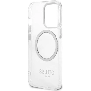 Wholesale Guess GUHMP13LHTRMS Apple iPhone 13 Pro silver hard case Metal Outline Magsafe - GUE2229 - {ean13} - Hurt