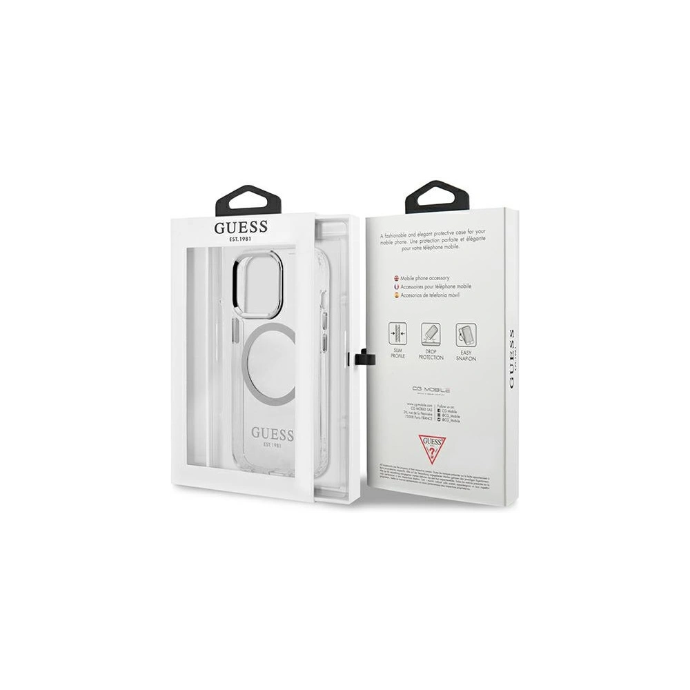 Hurtownia GSM - Etui Guess GUHMP13LHTRMS Apple iPhone 13 Pro ezüst/silver kemény tok Metal Outline Magsafe - GUE2229 - {ean13} - Hurt