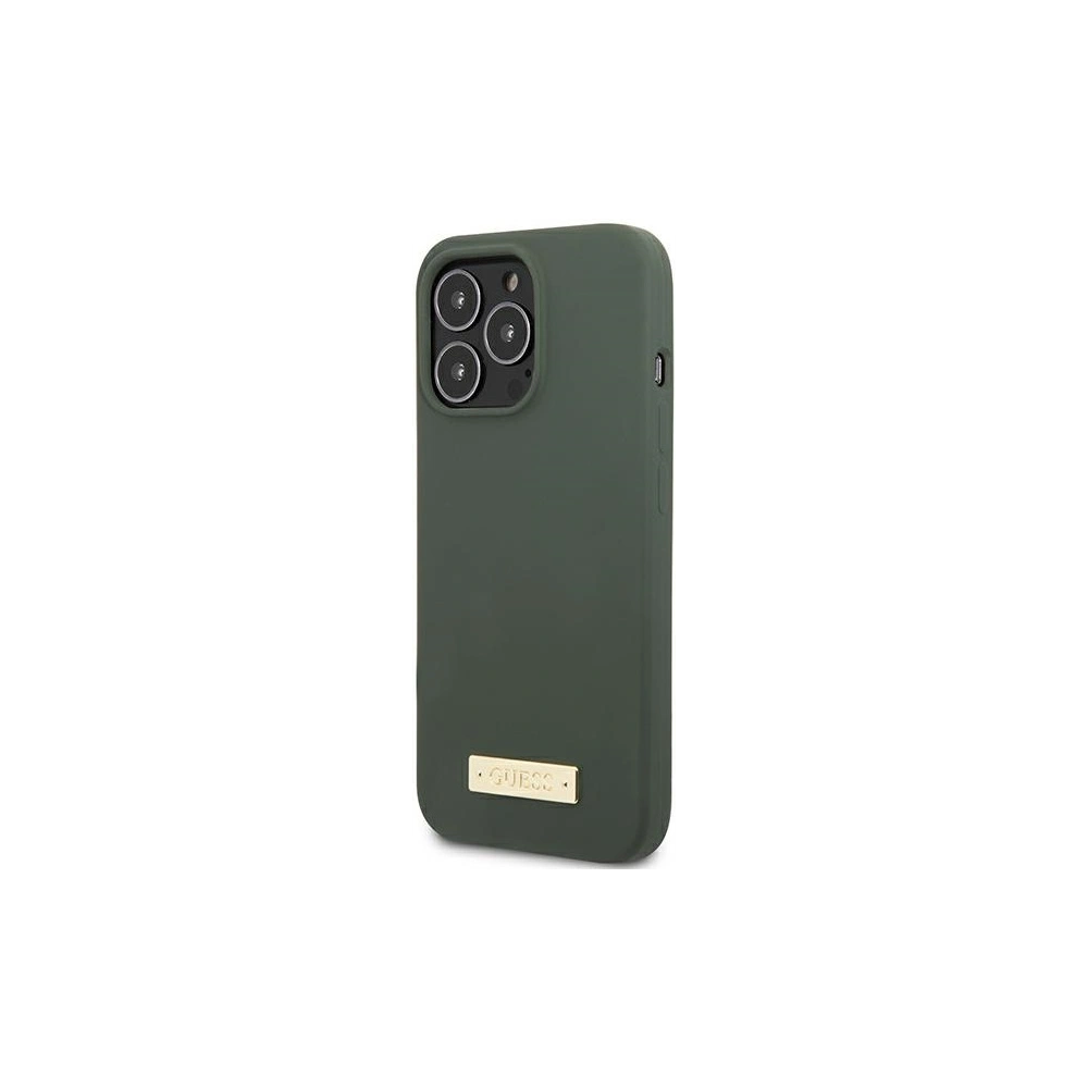 Hurtownia GSM - Etui Guess GUHMP13LSPLA Apple iPhone 13 Pro zielony/khaki hard case Silicone Logo Plate MagSafe - GUE2230 - {ean13} - Hurt