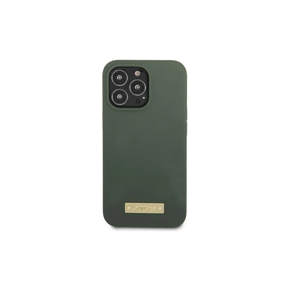Hurtownia GSM - Etui Guess GUHMP13LSPLA Apple iPhone 13 Pro zielony/khaki hard case Silicone Logo Plate MagSafe - GUE2230 - {ean13} - Hurt