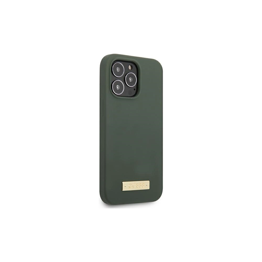 Hurtownia GSM - Etui Guess GUHMP13LSPLA Apple iPhone 13 Pro zielony/khaki hard case Silicone Logo Plate MagSafe - GUE2230 - {ean13} - Hurt