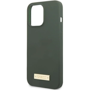 Etui Guess GUHMP13LSPLA Apple iPhone 13 Pro zielony/khaki hard case Silicone Logo Plate MagSafe