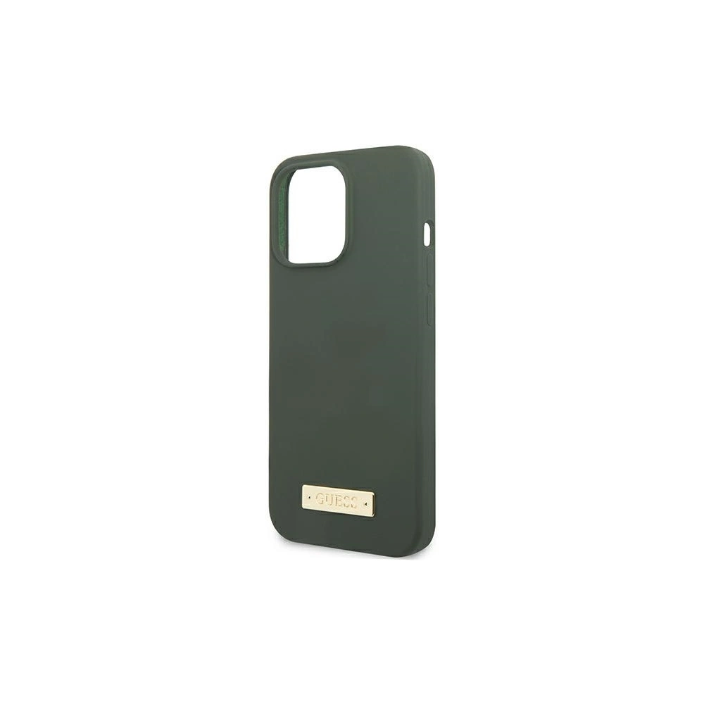 Hurtownia GSM - Etui Guess GUHMP13LSPLA Apple iPhone 13 Pro zielony/khaki hard case Silicone Logo Plate MagSafe - GUE2230 - {ean13} - Hurt