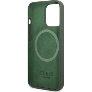 Etui Guess GUHMP13LSPLA Apple iPhone 13 Pro zielony/khaki hard case Silicone Logo Plate MagSafe