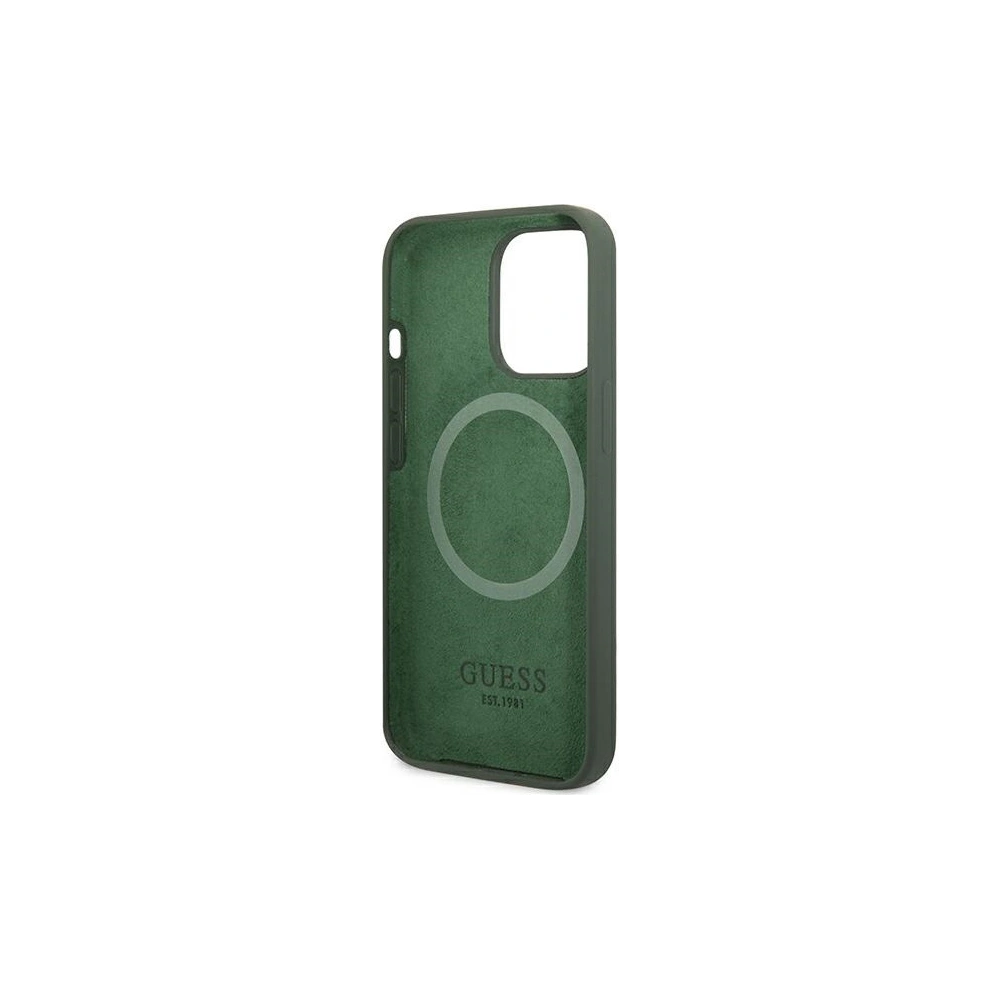 Hurtownia GSM - Etui Guess GUHMP13LSPLA Apple iPhone 13 Pro zielony/khaki hard case Silicone Logo Plate MagSafe - GUE2230 - {ean13} - Hurt