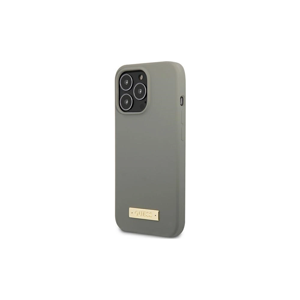 Wholesale Guess GUHMP13LSPLG Apple iPhone 13 Pro grey hard case Silicone Logo Plate MagSafe - GUE2231 - {ean13} - Hurt
