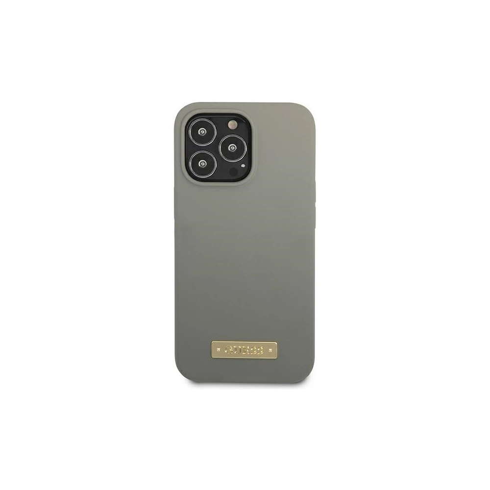 Wholesale Guess GUHMP13LSPLG Apple iPhone 13 Pro grey hard case Silicone Logo Plate MagSafe - GUE2231 - {ean13} - Hurt