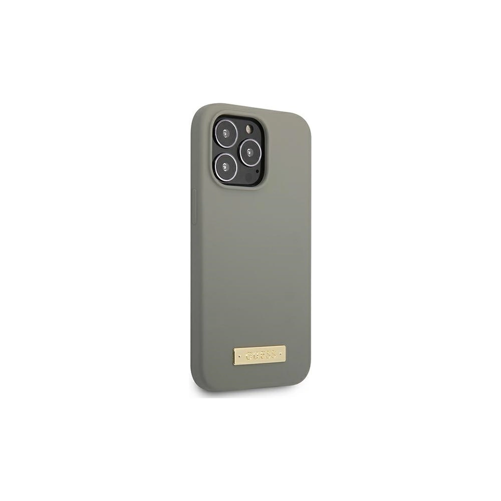 Wholesale Guess GUHMP13LSPLG Apple iPhone 13 Pro grey hard case Silicone Logo Plate MagSafe - GUE2231 - {ean13} - Hurt