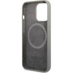 Etui Guess GUHMP13LSPLG Apple iPhone 13 Pro szary/grey hard case Silicone Logo Plate MagSafe