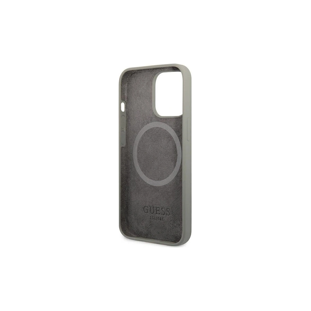 Wholesale Guess GUHMP13LSPLG Apple iPhone 13 Pro grey hard case Silicone Logo Plate MagSafe - GUE2231 - {ean13} - Hurt