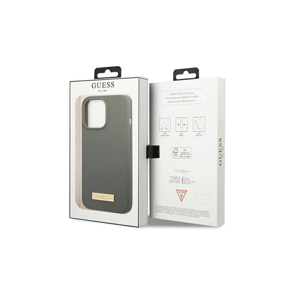 Wholesale Guess GUHMP13LSPLG Apple iPhone 13 Pro grey hard case Silicone Logo Plate MagSafe - GUE2231 - {ean13} - Hurt