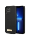 Case Guess GUHMP13LSPLK Apple iPhone 13 Pro schwarz/black Hartschale Silikon Logo-Platte MagSafe
