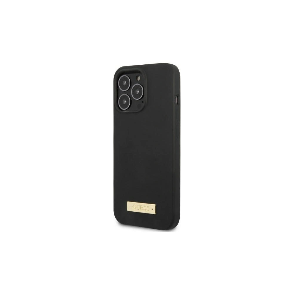 Wholesale Guess GUHMP13LSPLK Apple iPhone 13 Pro black hard case Silicone Logo Plate MagSafe - GUE2232 - {ean13} - Hurt
