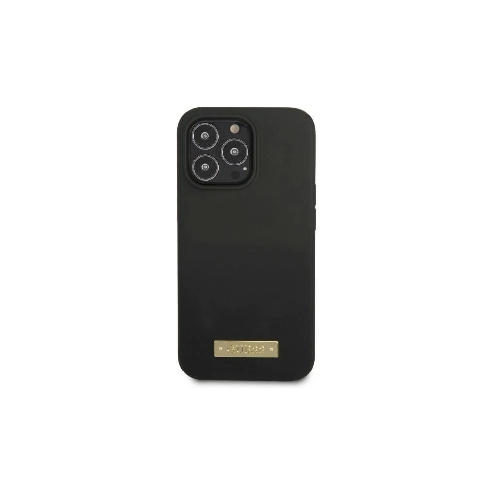 Wholesale Guess GUHMP13LSPLK Apple iPhone 13 Pro black hard case Silicone Logo Plate MagSafe - GUE2232 - {ean13} - Hurt