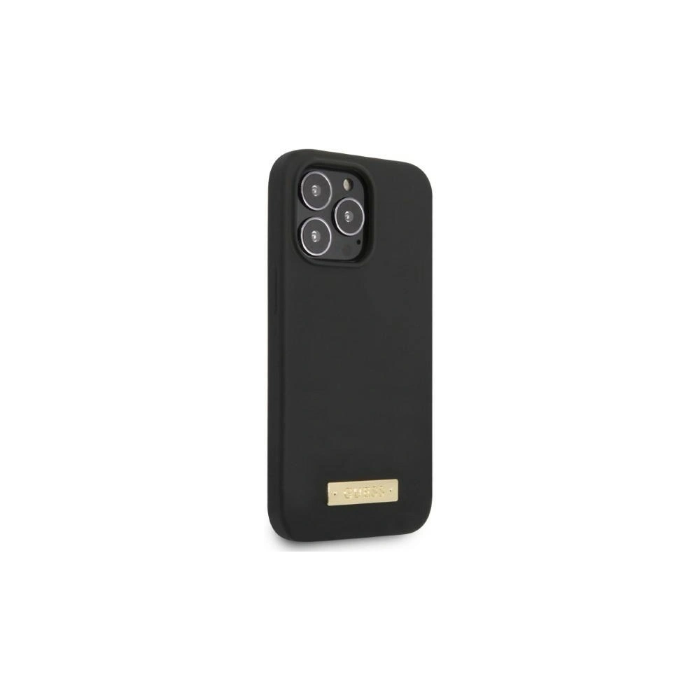 Wholesale Guess GUHMP13LSPLK Apple iPhone 13 Pro black hard case Silicone Logo Plate MagSafe - GUE2232 - {ean13} - Hurt