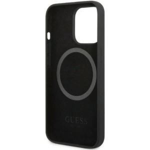Etui Guess GUHMP13LSPLK Apple iPhone 13 Pro czarny/black hard case Silicone Logo Plate MagSafe