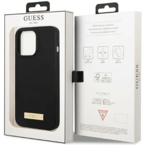 Etui Guess GUHMP13LSPLK Apple iPhone 13 Pro czarny/black hard case Silicone Logo Plate MagSafe