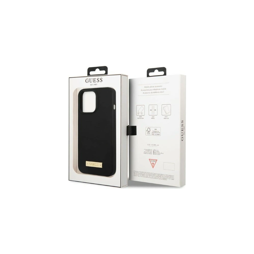 Wholesale Guess GUHMP13LSPLK Apple iPhone 13 Pro black hard case Silicone Logo Plate MagSafe - GUE2232 - {ean13} - Hurt