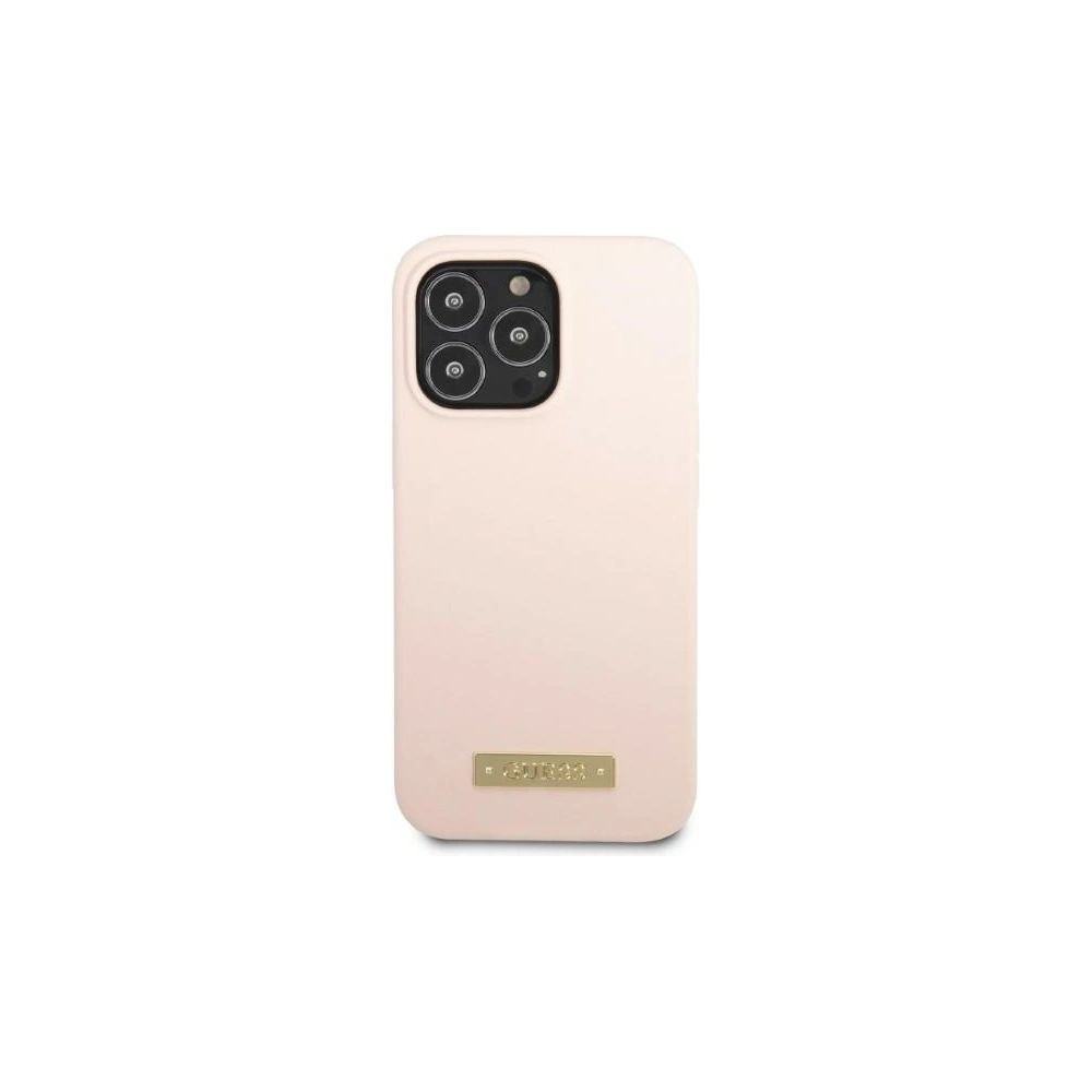 Wholesale Guess GUHMP13LSPLP Apple iPhone 13 Pro pink hard case Silicone Logo Plate MagSafe - GUE2233 - {ean13} - Hurt