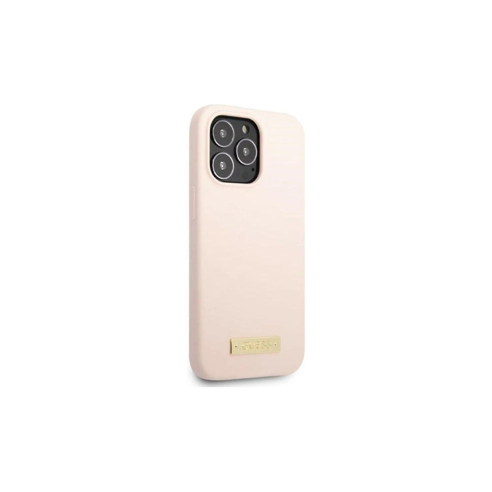 Wholesale Guess GUHMP13LSPLP Apple iPhone 13 Pro pink hard case Silicone Logo Plate MagSafe - GUE2233 - {ean13} - Hurt