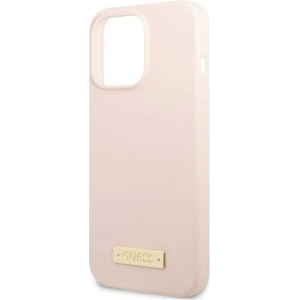 Etui Guess GUHMP13LSPLP Apple iPhone 13 Pro różowy/pink hard case Silicone Logo Plate MagSafe
