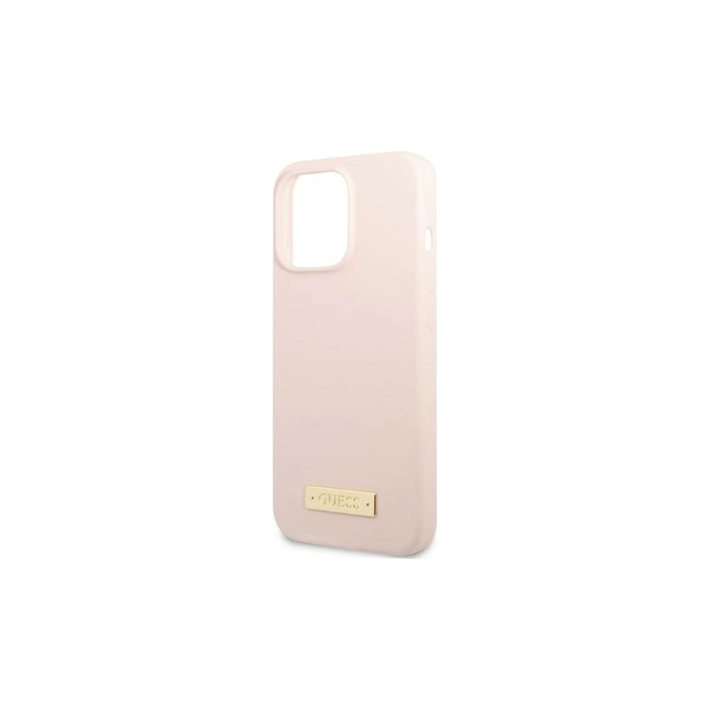 Wholesale Guess GUHMP13LSPLP Apple iPhone 13 Pro pink hard case Silicone Logo Plate MagSafe - GUE2233 - {ean13} - Hurt