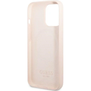 Etui Guess GUHMP13LSPLP Apple iPhone 13 Pro różowy/pink hard case Silicone Logo Plate MagSafe