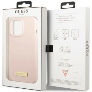 Etui Guess GUHMP13LSPLP Apple iPhone 13 Pro różowy/pink hard case Silicone Logo Plate MagSafe