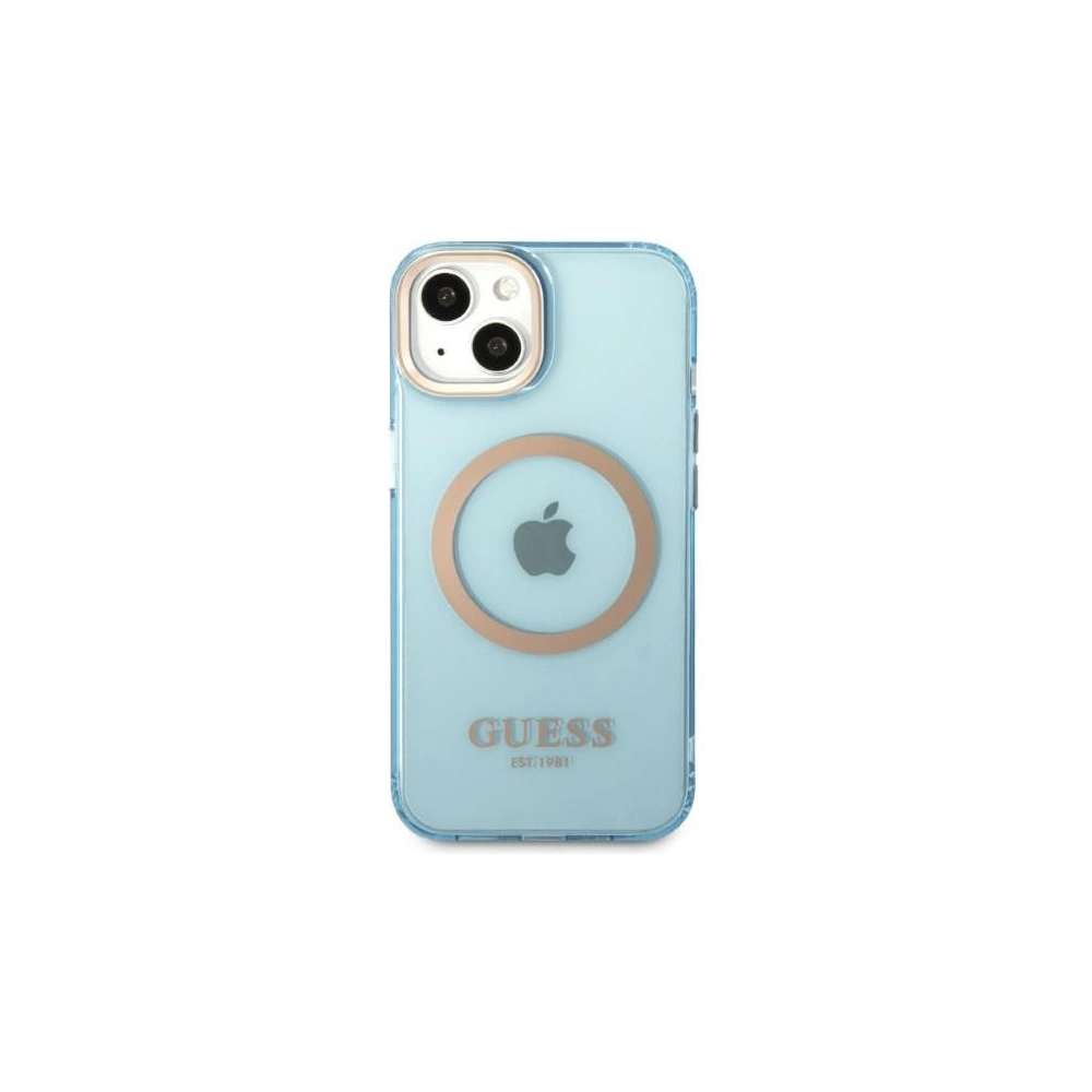 Hurtownia GSM - Etui Guess GUHMP13MHTCMB Apple iPhone 13 modrý/blue tvrdý kryt Gold Outline Translucent MagSafe - GUE2234 - {ean13} - Hurt