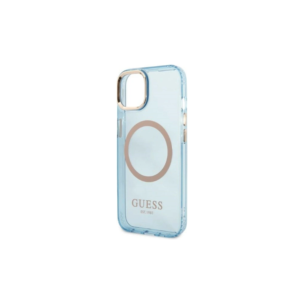Hurtownia GSM - Etui Guess GUHMP13MHTCMB Apple iPhone 13 modrý/blue tvrdý kryt Gold Outline Translucent MagSafe - GUE2234 - {ean13} - Hurt