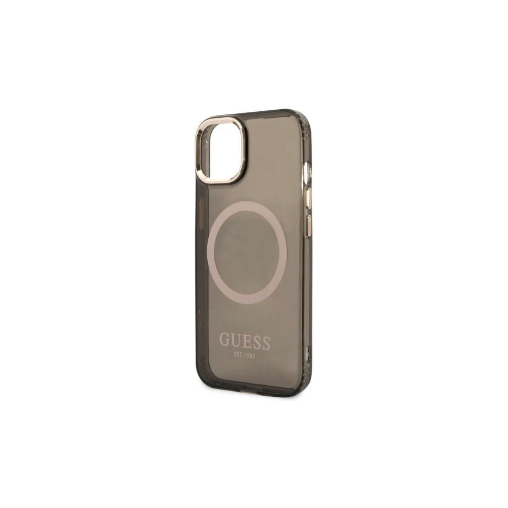 Hurtownia GSM - Etui Guess GUHMP13MHTCMK Apple iPhone 13 fekete/black kemény tok Arany Keret Átlátszó MagSafe - GUE2235 - {ean13} - Hurt