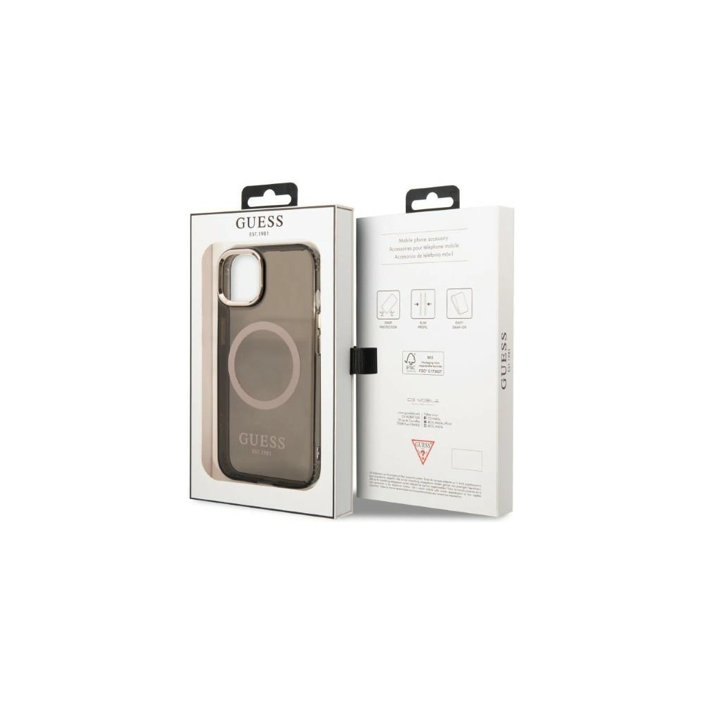 Hurtownia GSM - Etui Guess GUHMP13MHTCMK Apple iPhone 13 negru/black hard case Gold Outline Translucent MagSafe - GUE2235 - {ean13} - Hurt