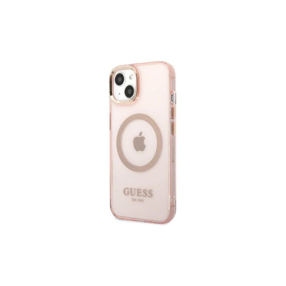Hurtownia GSM - Etui Guess GUHMP13MHTCMP Apple iPhone 13 rózsaszín/pink kemény tok Arany Keret Átlátszó MagSafe - GUE2236 - {ean13} - Hurt