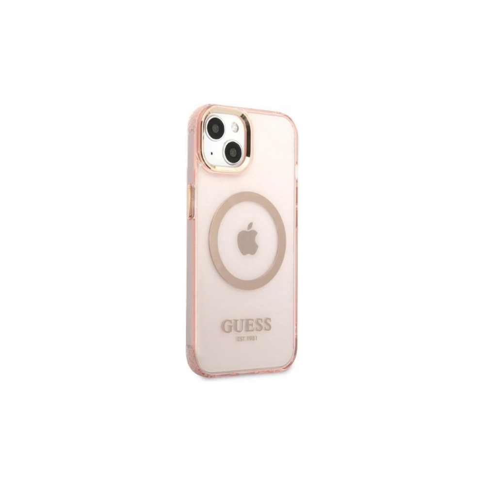 Hurtownia GSM - Etui Guess GUHMP13MHTCMP Apple iPhone 13 różowy/pink hard case Gold Outline Translucent MagSafe - GUE2236 - {ean13} - Hurt