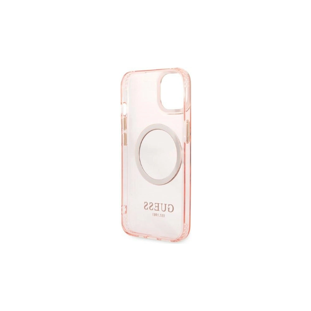 Hurtownia GSM - Etui Guess GUHMP13MHTCMP Apple iPhone 13 rózsaszín/pink kemény tok Arany Keret Átlátszó MagSafe - GUE2236 - {ean13} - Hurt