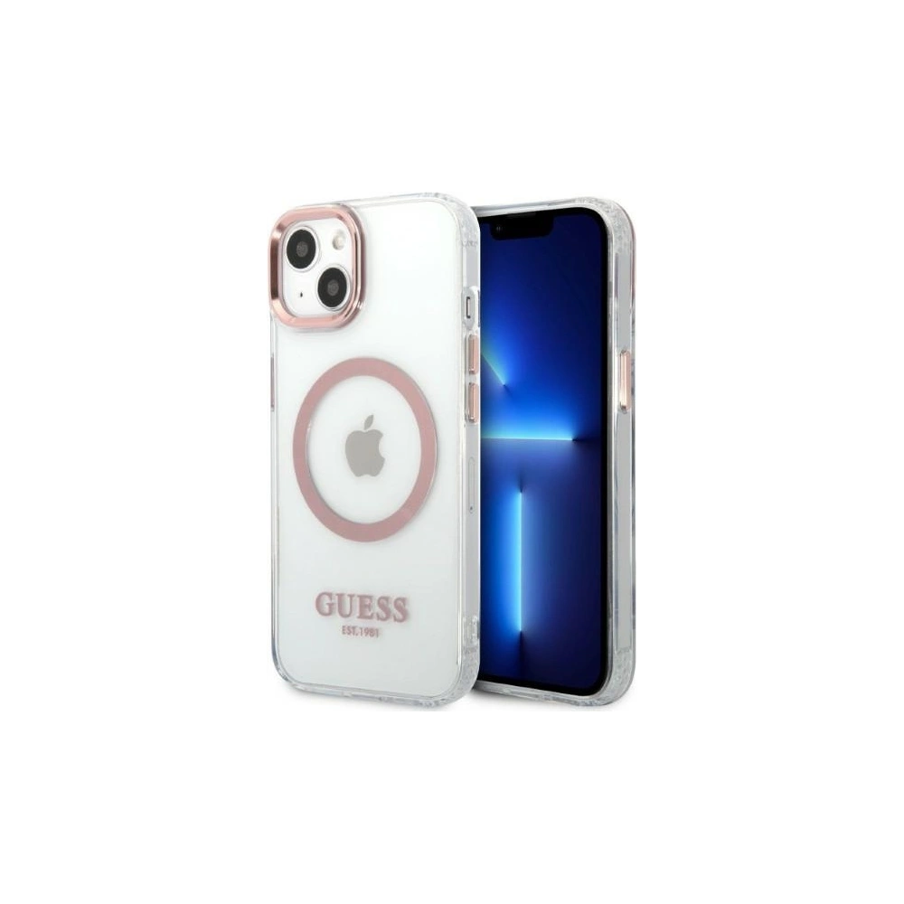 Hurtownia GSM - Etui Guess GUHMP13MHTRMP Apple iPhone 13 różowy/pink hard case Metal Outline Magsafe - GUE2237 - {ean13} - Hurt