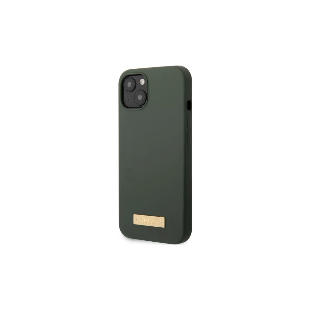 Hurtownia GSM - Case Guess GUHMP13MSBPLA Apple iPhone 13 grün/khaki Hardcase Silikon Logo-Platte MagSafe - GUE2238 - {ean13} - Hurt