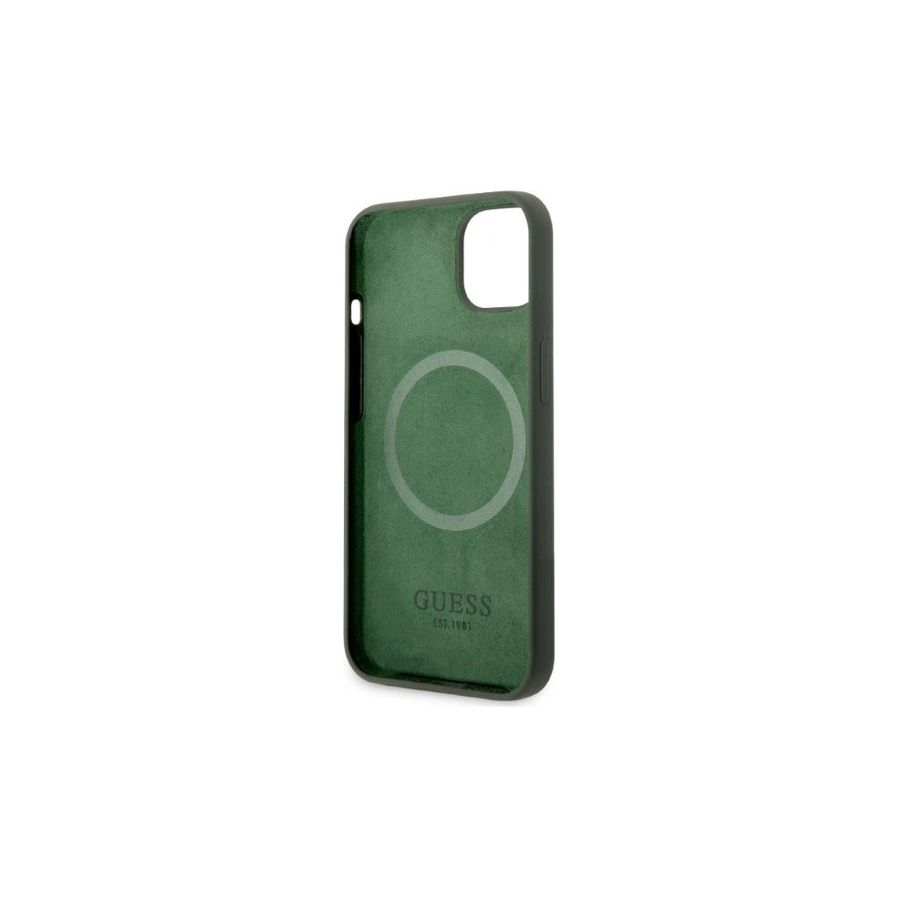 Hurtownia GSM - Case Guess GUHMP13MSBPLA Apple iPhone 13 grün/khaki Hardcase Silikon Logo-Platte MagSafe - GUE2238 - {ean13} - Hurt