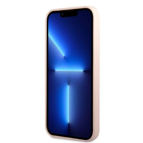 Etui Guess GUHMP13SSBPLP Apple iPhone 13 mini różowy/pink hard case Silicone Logo Plate MagSafe