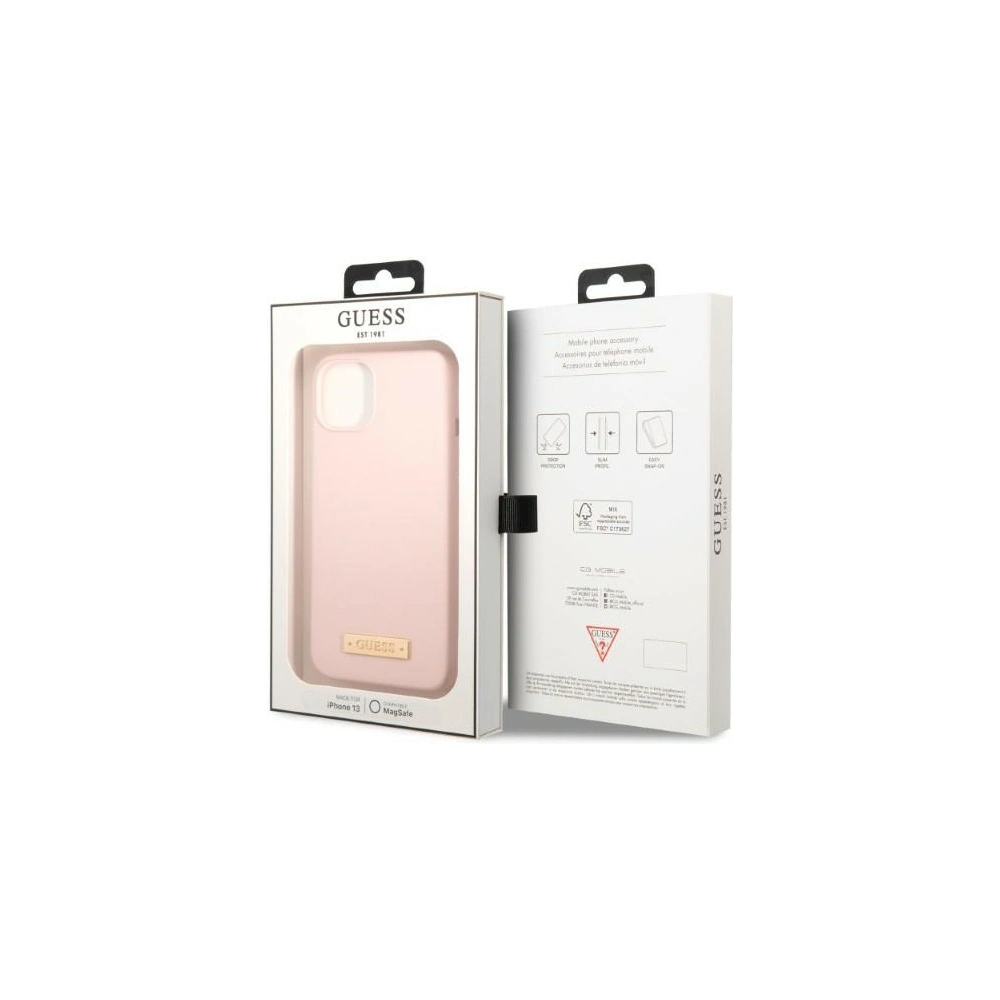 Hurtownia GSM - Etui Guess GUHMP13SSBPLP Apple iPhone 13 mini rózsaszín/pink kemény tok Szilikon Logó Tábla MagSafe - GUE2242 - {ean13} - Hurt