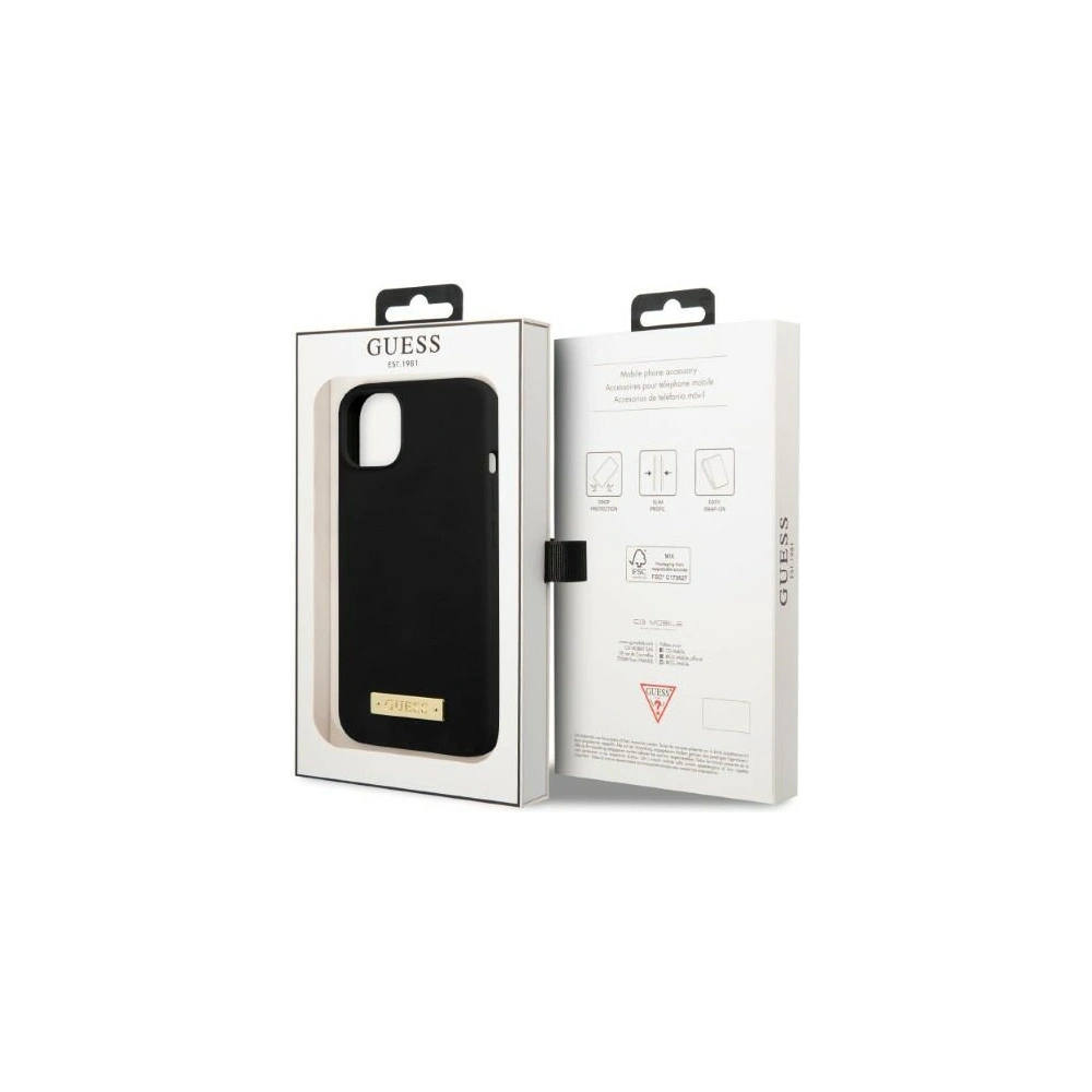Hurtownia GSM - Etui Guess GUHMP13SSPLK Apple iPhone 13 mini fekete/black kemény tok Szilikon Logó Lemez MagSafe - GUE2244 - {ean13} - Hurt