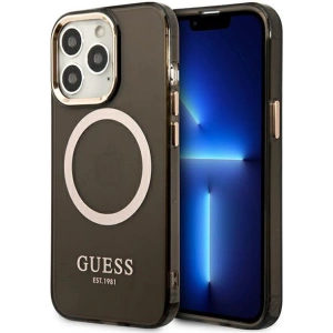 Hurtownia GSM - Case Guess GUHMP13XHTCMK Apple iPhone 13 Pro Max schwarz/black hard case Gold Outline Translucent MagSafe - GUE2247 - {ean13} - Hurt