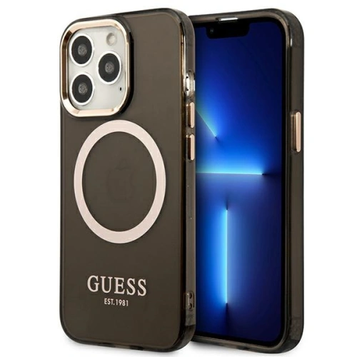 Etui Guess GUHMP13XHTCMK Apple iPhone 13 Pro Max czarny/black hard case Gold Outline Translucent MagSafe