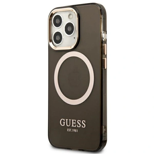 Etui Guess GUHMP13XHTCMK Apple iPhone 13 Pro Max czarny/black hard case Gold Outline Translucent MagSafe